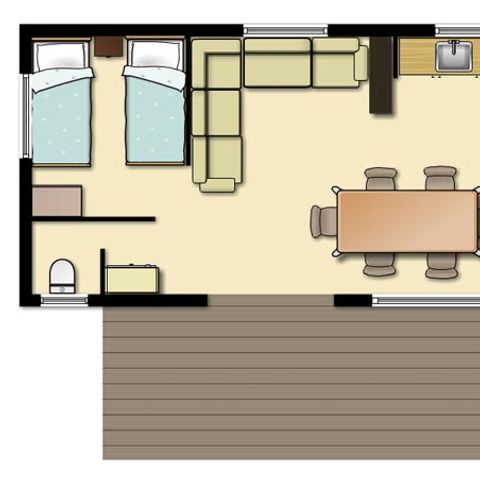 BUNGALOW 6 personnes - Cottage Confort "Camargue" 29m² 3ch 4/6 pers