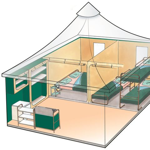 Bungalow toilé 5 personnes - Bungalow Toilé Confort 25 m² 2 chambres + terrasse 15m² 5 pers