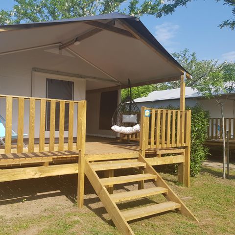 TENTE TOILE ET BOIS 5 personnes - Lodge Confort 25m² 2 chambres + terrasse 12m² 4/5 pers