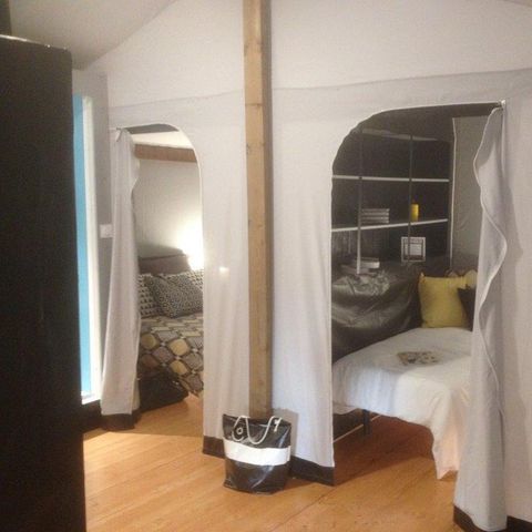 TENTE TOILE ET BOIS 5 personnes - Lodge Confort 25m² 2 chambres + terrasse 12m² 4/5 pers
