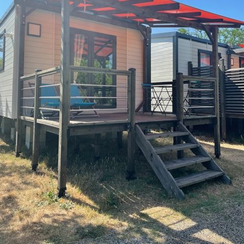Mobilhome 2 personnes - Mobil home Premium 21m² 1 chambre + terrasse 12m² semi-couverte (9m²) - TV + Climatisation 2 pers