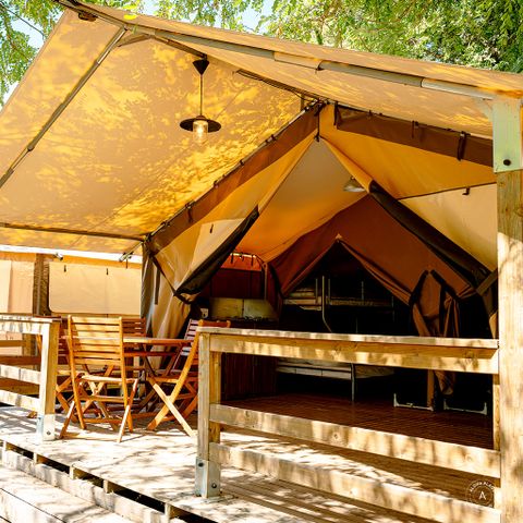 Tente en toile et en bois 5 personnes - Tente Lodge Victoria - 2 chambres