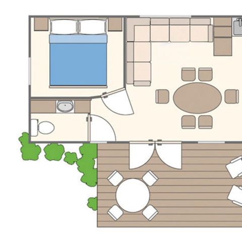 Mobilhome 5 personnes - Classic | 2 Ch. | 5 Pers. | Terrasse surélevée non couverte | Clim.