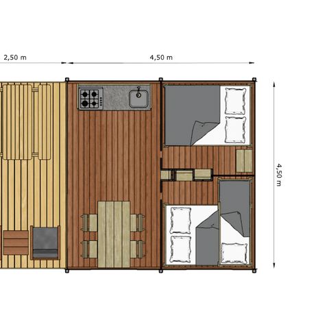 Tente en toile et en bois 5 personnes - Glamptent Basic