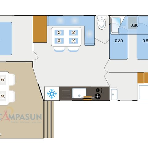 BUNGALOW 4 personnes - Mobil home Saint-Cyr - 26m² - 2 Chambres