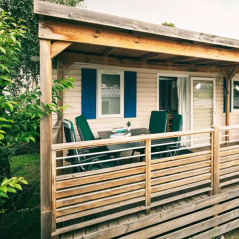 BUNGALOW 5 personnes - Mobil-home | Comfort | 2 Ch. | 5 Pers. | Terrasse Lounge | 1 SDB | Clim.