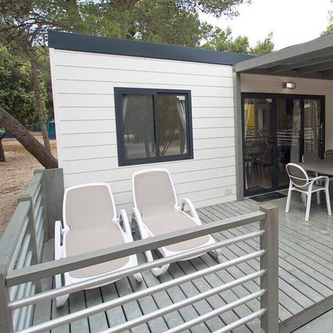 BUNGALOW 6 personnes - Mobil-home | Premium | 3 Ch. | 6 Pers. | Terrasse surélevée | Clim. | TV