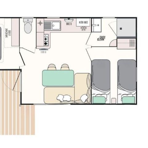Mobilhome 7 personnes - Evasion+ 2 chambres 28m²