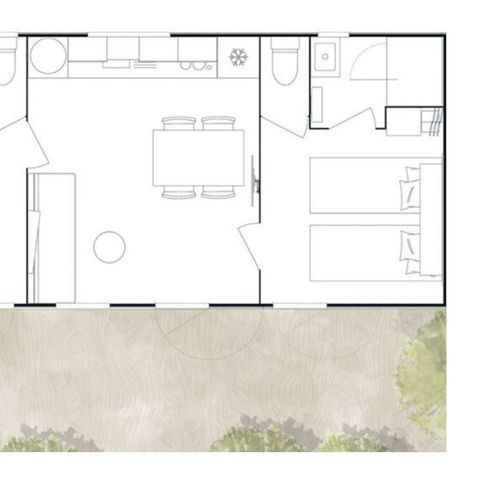 Mobilhome 6 personnes - Mobil-home Confort+ 6 personnes 2 chambres 2 sdb