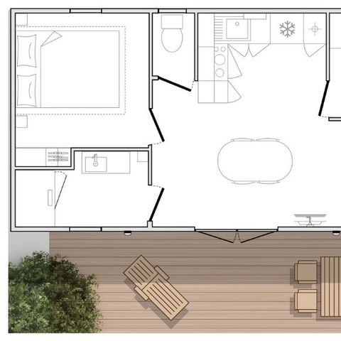 BUNGALOW 6 personnes - Mahana 6 personnes 2 chambres 30m²