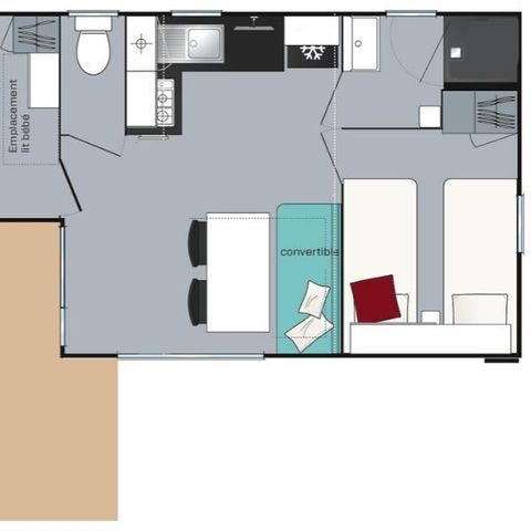 BUNGALOW 7 personnes - Evasion+ 7 personnes 2 chambres 28m²