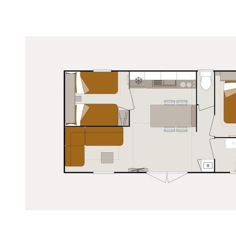 BUNGALOW 6 personnes - 4/6 personnes 2 chambres, LUXE et bord d'étang, 31m2 catégorie 4