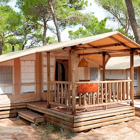 TENTE TOILE ET BOIS 5 personnes - Tente Safari | 2 Ch. | 4/5 Pers. | 1 SDB | Clim.