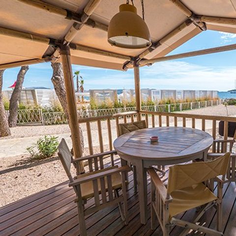 TENTE TOILE ET BOIS 5 personnes - Safari | 2 Ch. | 4/5 Pers. | 1 SDB | Clim.