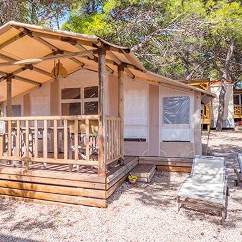 TENTE TOILE ET BOIS 5 personnes - Tente Safari | 2 Ch. | 4/5 Pers. | Clim.