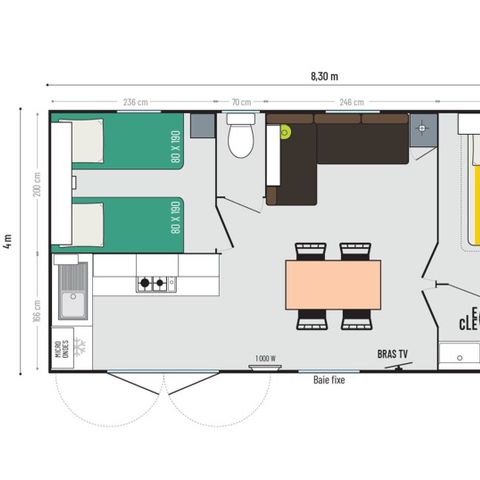 BUNGALOW 4 personnes - MH Riviera suite 2Ch 4P