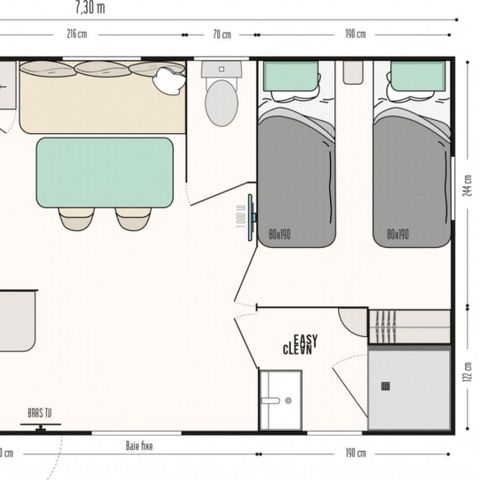 BUNGALOW 4 personnes - MH Riviera suite TOP 2Ch 4P