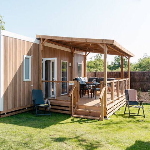 BUNGALOW 6 personnes - Mobil-home | Premium | 3 Ch. | 6 Pers. | Terrasse Lounge | Clim. | TV