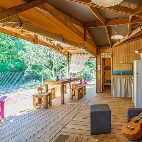 Tente en toile et en bois 6 personnes - Ecolodge Premium Cotton