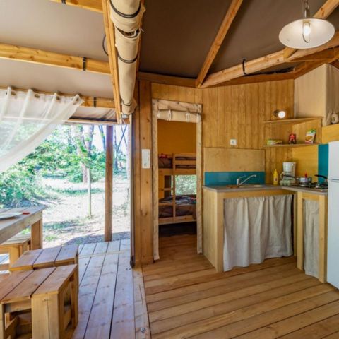 Tente en toile et en bois 6 personnes - Ecolodge Premium Cotton
