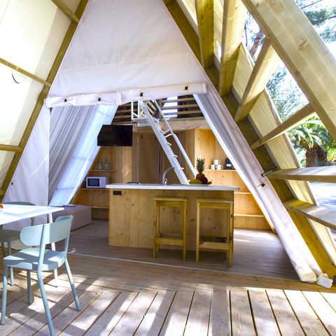 TENTE TOILE ET BOIS 4 personnes - LODGE KENTIA
