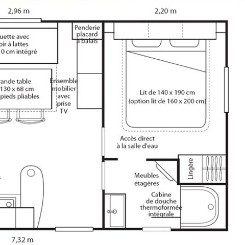 BUNGALOW 4 personnes - LOGGIA CLASSIC 30m² - terrasse couverte