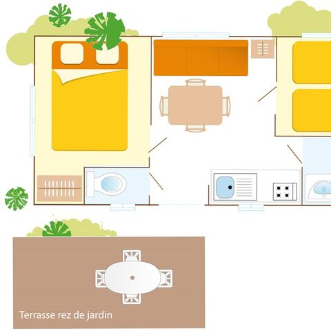 BUNGALOW 4 personnes - Classic | 2 Ch. | 4 Pers. | Terrasse simple