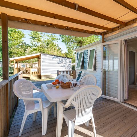 BUNGALOW 6 personnes - Comfort XL | 2 Ch. | 4/6 Pers. | Terrasse surélevée | Clim. | TV
