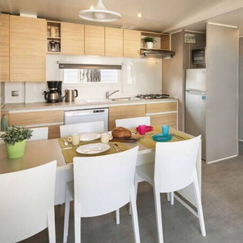 BUNGALOW 6 personnes - Mobil-home | Premium | 3 Ch. | 6 Pers. | Terrasse Lounge | Clim.