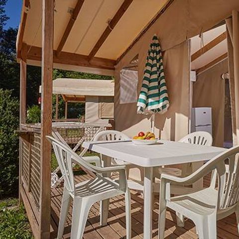 Tente en toile et en bois 4 personnes - Tente Super Lodge | Comfort | 2 Ch. | 4 Pers. | Sans SDB