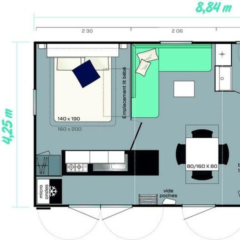 BUNGALOW 6 personnes - 4 Pièces 6 Personnes+ TV