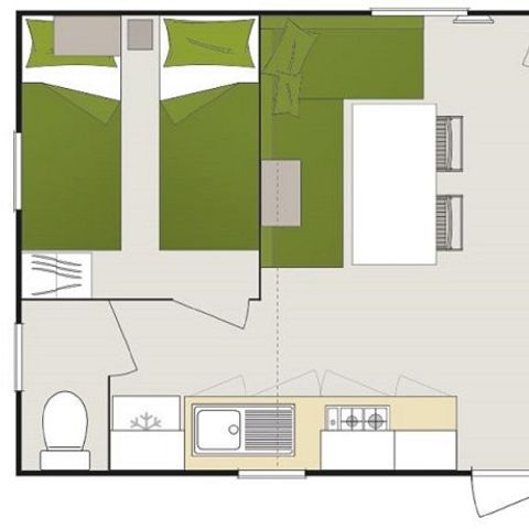 BUNGALOW 4 personnes - Confort 2 chambres 26M2