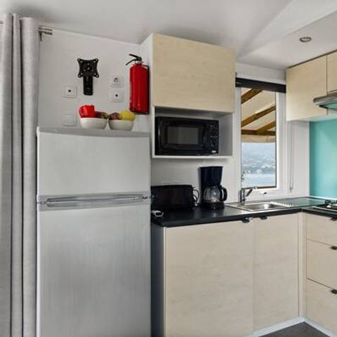 BUNGALOW 6 personnes - Mobil-home | Comfort | 3 Ch. | 6 Pers. | Terrasse surélevée | Clim. | TV