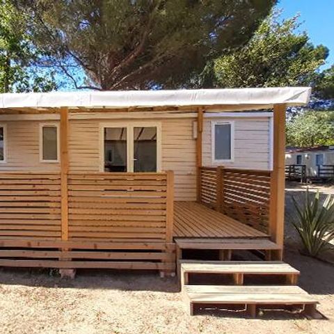 BUNGALOW 6 personnes - Premium | 3 Ch. | 6 Pers. | Terrasse surélevée | 1 SDB | Clim.