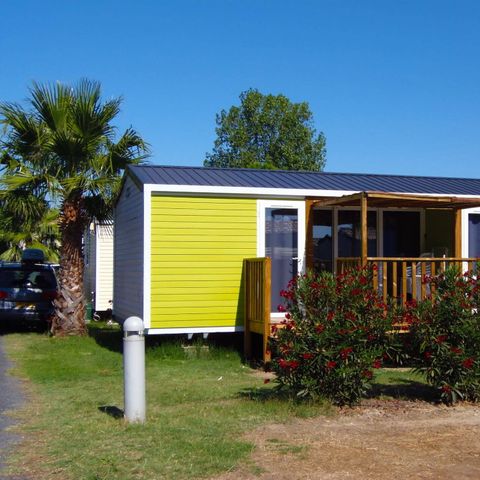BUNGALOW 6 personnes - Mobil-home | Comfort | 2 Ch. | 4/6 Pers. | Terrasse surélevée | 2 SDB | Clim. | TV