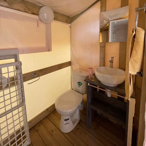 TENTE TOILE ET BOIS 5 personnes - Tente Lodge FreeFlower Standard 30m² (2 chambres) + Terrasse 5 pers
