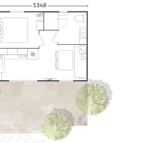 BUNGALOW 4 personnes - Mobil home Confort 20m² (1 chambre) + Terrasse 2/4 pers