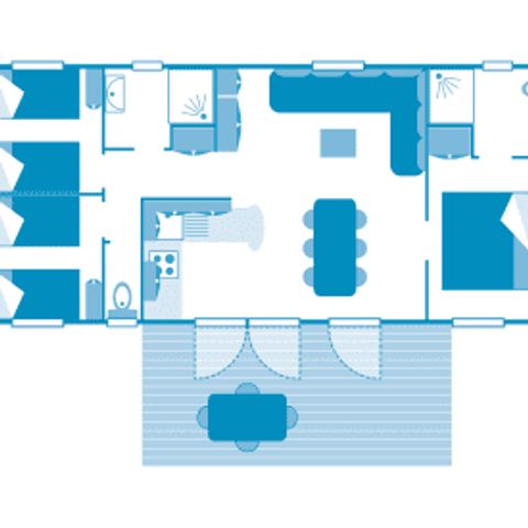 BUNGALOW 6 personnes - Cottage 6p 3ch 2SdB ****