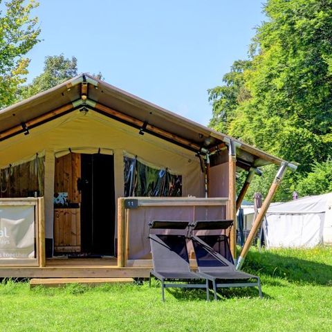 TENTE TOILE ET BOIS 5 personnes - Safari avec sanitaires 5 personnes VODA