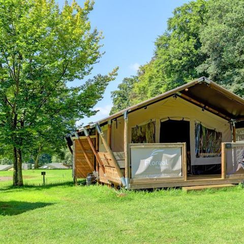 Tente en toile et en bois 5 personnes - Safari avec sanitaires 5 personnes VODA