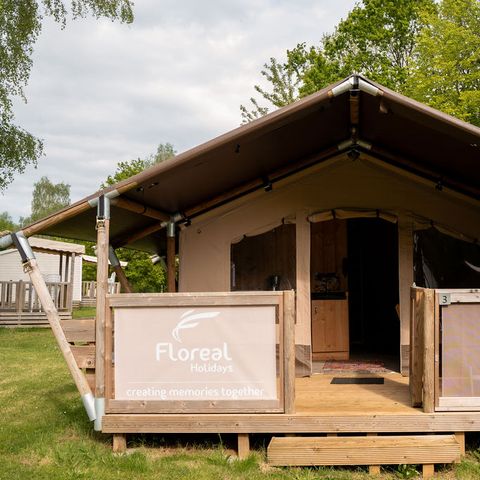 Tente en toile et en bois 5 personnes - y compris les installations sanitaires