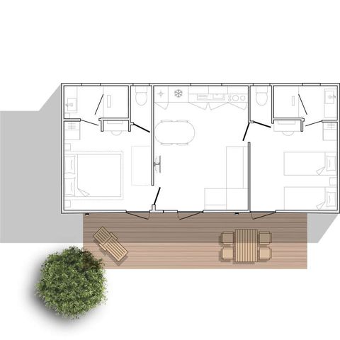 BUNGALOW 4 personnes - Sunêlia Prestige 33m²,4pl - 2ch
