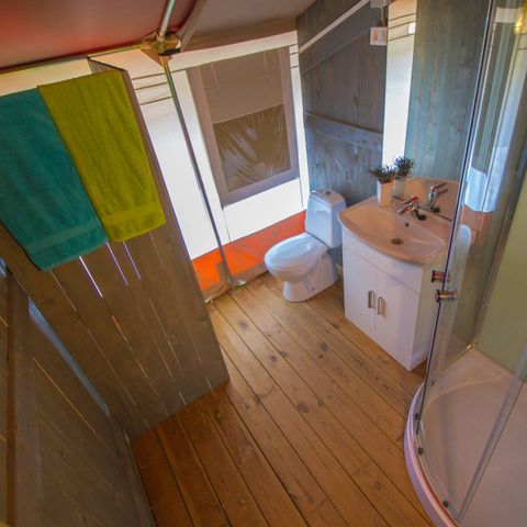 TENTE TOILE ET BOIS 5 personnes - Safaritent sanitaire