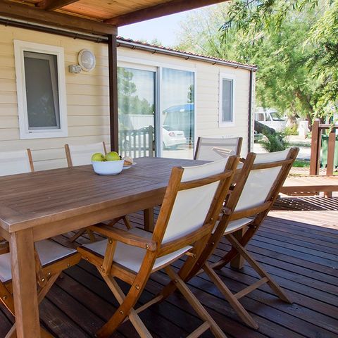 BUNGALOW 6 personnes - Comfort XL | 3 Ch. | 6 Pers. | Terrasse Couverte | Clim. | TV