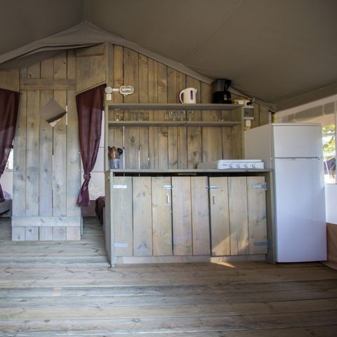 Tente en toile et en bois 5 personnes - Valkanela - Tente Safari de luxe