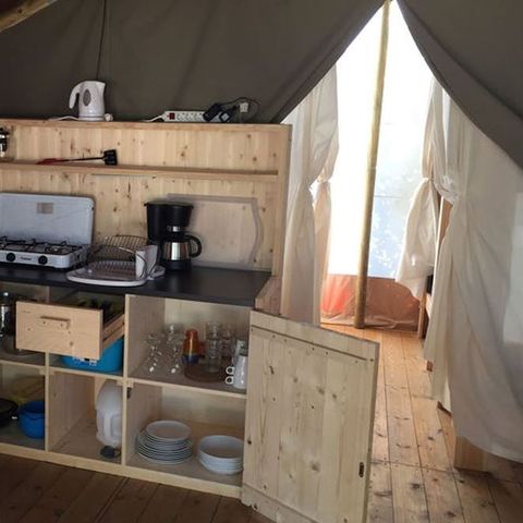 Tente en toile et en bois 5 personnes - Valkanela - Tente Safari Relax