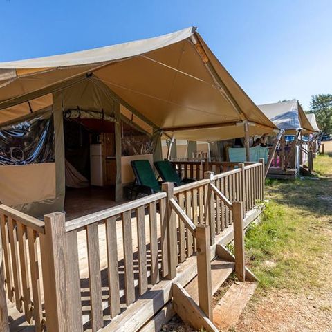 Tente en toile et en bois 5 personnes - Valkanela - Tente Safari Relax