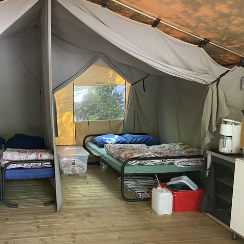 Tente en toile et en bois 5 personnes - Valkanela - Tente safari Harmony