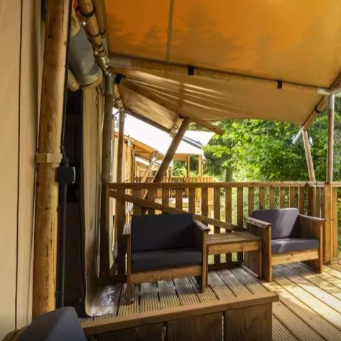 TENTE TOILE ET BOIS 5 personnes - Valkanela - Tente Safari Bella Lodge + sanitaires + air conditionné (6P)