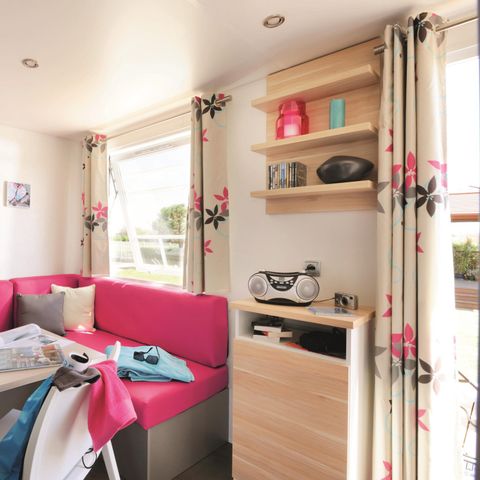 BUNGALOW 2 personnes - Confort 18m² 1 chambre + terrasse semi-couverte + TV